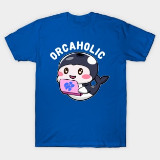 Cute Orca With Laptop T-Shirt